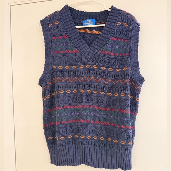 Vintage Men’s LOBO by Pendleton Sweater Vest USA MadeGeometric KnitSize M